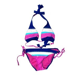 Sperry women’s size medium pink blue bikini swim